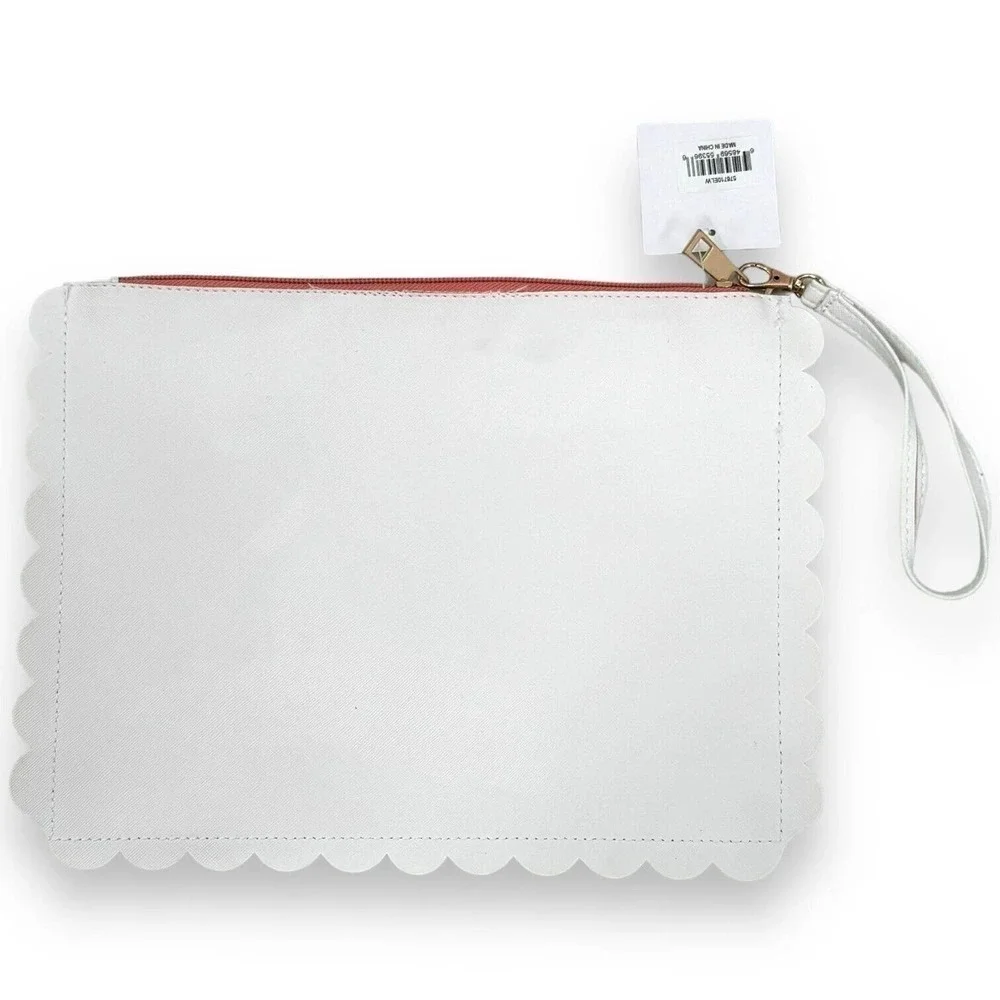 🍀 Erica Lyons Faux Leather Scalloped Edge Well Hello Gorgeous Cosmetic Pouch Bag